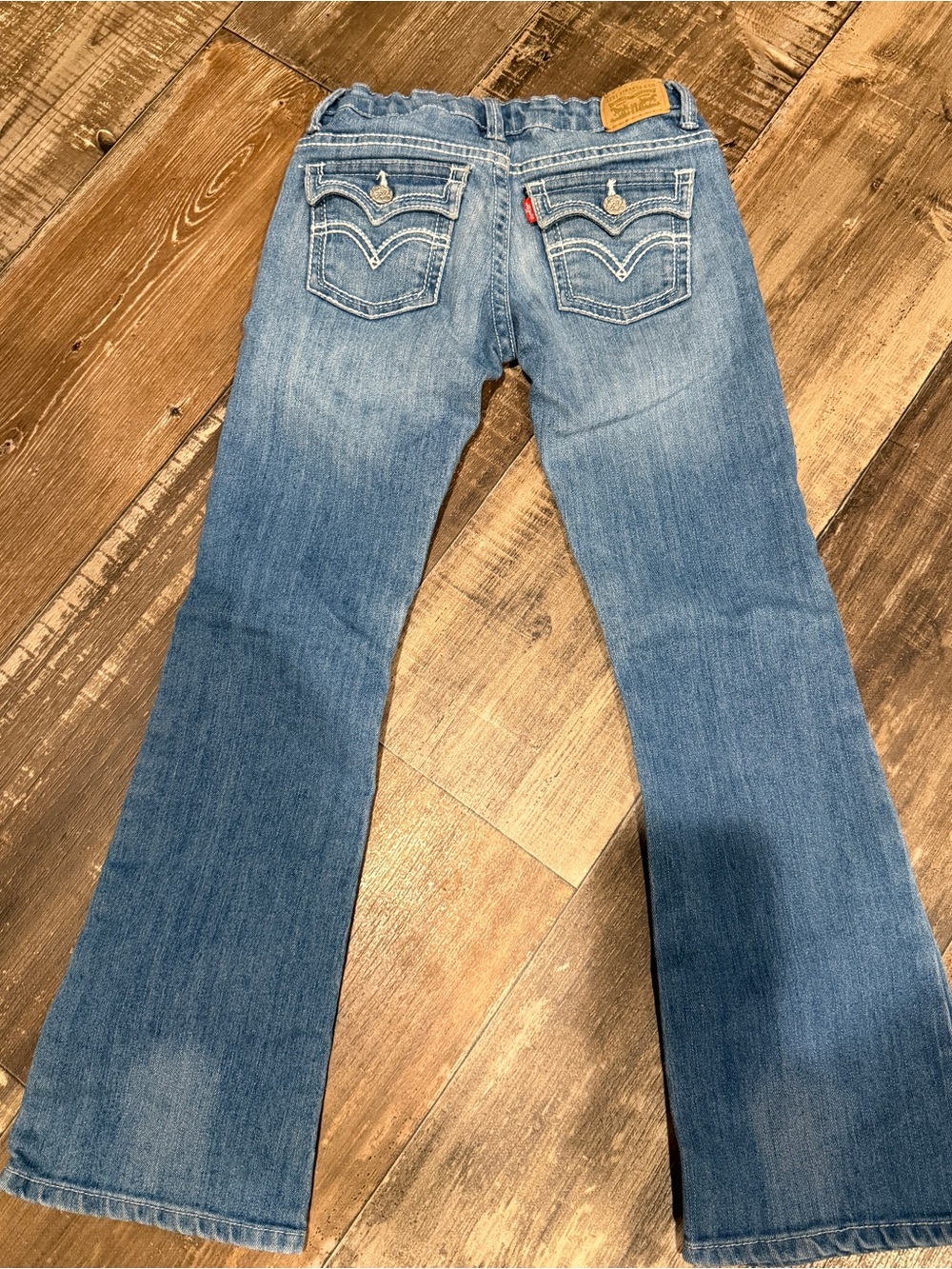 Levi’s Girls Size 7 Regular Bootcut Blue Jeans - Picture 3 of 9